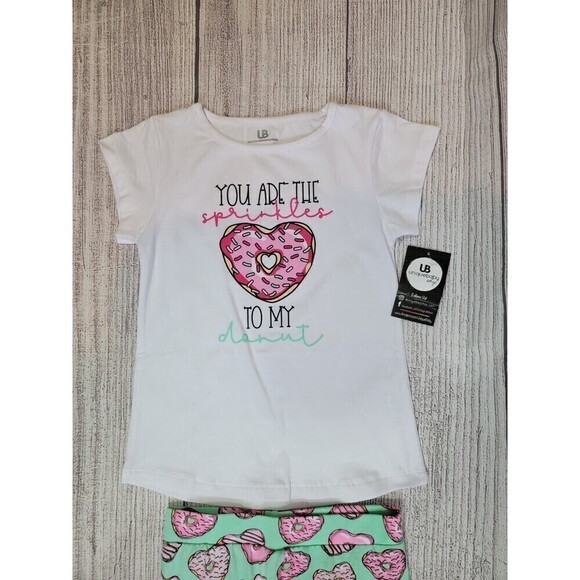 UNIQUE Baby 'You Are The Sprinkles To My Donut' Kids Set Pink and Mint Size 7 - Picture 2 of 9